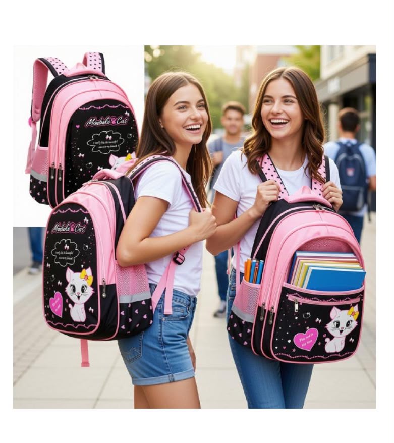 Kids School Cute Cat Print Backpack