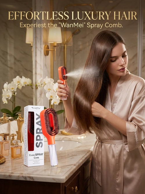 2in1 Sprayer Comb Detangling Scalp Massage Hairbrush With Spray Bottle Essential Oil Water Mist Spray Brush Anti-static Summer