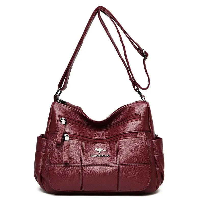 Elegant Soft Leather Tote Bag for Women - Versatile Designer Handbag with Adjustable Shoulder Strap and Large Capacity