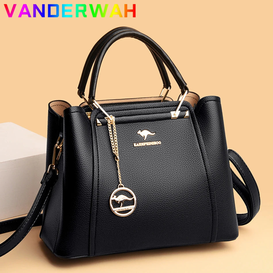 Elegant Soft Leather Tote Bag for Women - Versatile Designer Handbag with Adjustable Shoulder Strap and Large Capacity