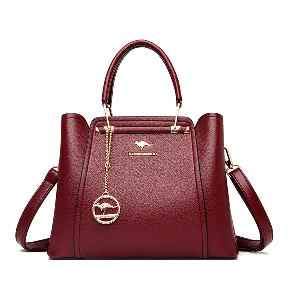 Elegant Soft Leather Tote Bag for Women - Versatile Designer Handbag with Adjustable Shoulder Strap and Large Capacity