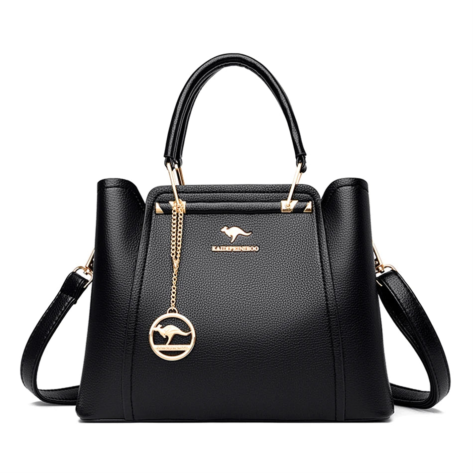 Elegant Soft Leather Tote Bag for Women - Versatile Designer Handbag with Adjustable Shoulder Strap and Large Capacity